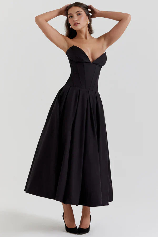 Damenkleid | Trägerlose Ausführung und mittlere Länge