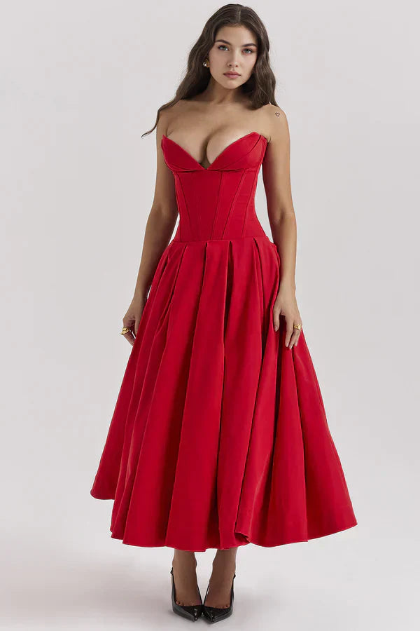 Damenkleid | Trägerlose Ausführung und mittlere Länge