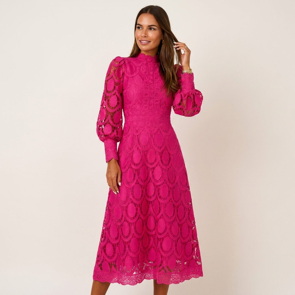 Women Midi Dress | Lace Detail Design