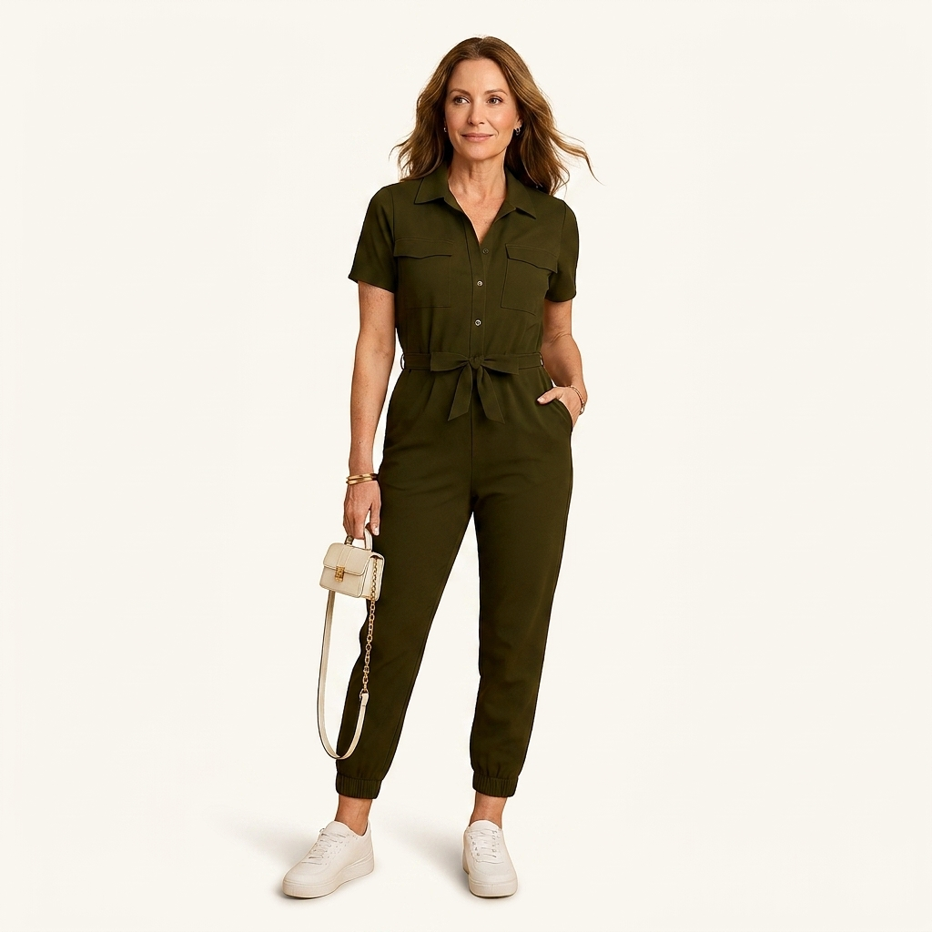 Women Jumpsuit | Fitted One-Piece Design With Front Button Closure