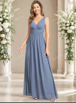 Women Sleeveless Dress | V-Neckline Maxi Length Silhouette Design