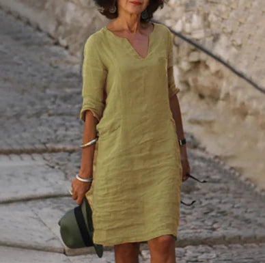 Women Dress | V-Neck Quarter Sleeve Knee Length Design