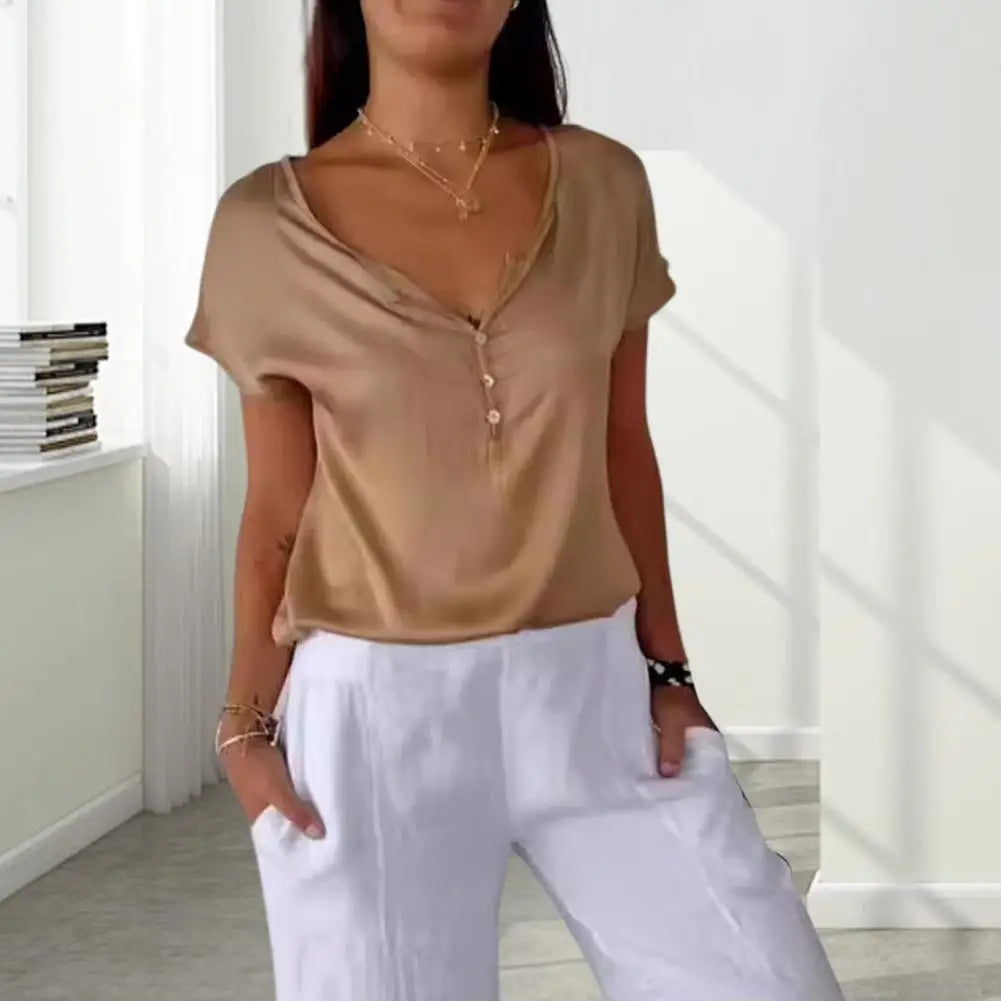 Women Summer Top | V-Neck Raglan Sleeve Design