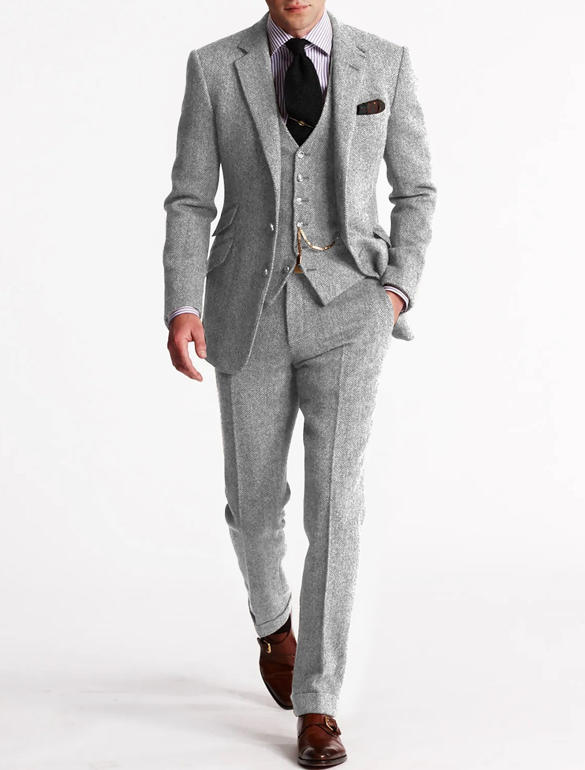 Herren-Anzug klassischer Stil | dreiteiliges Set