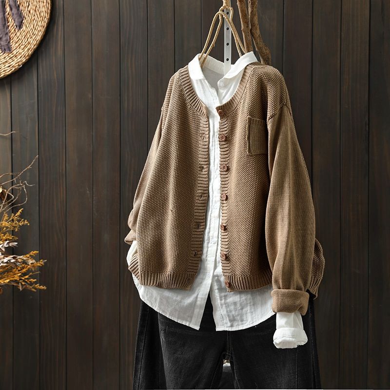 Rippstrick Strickjacke für Damen | Übergroß