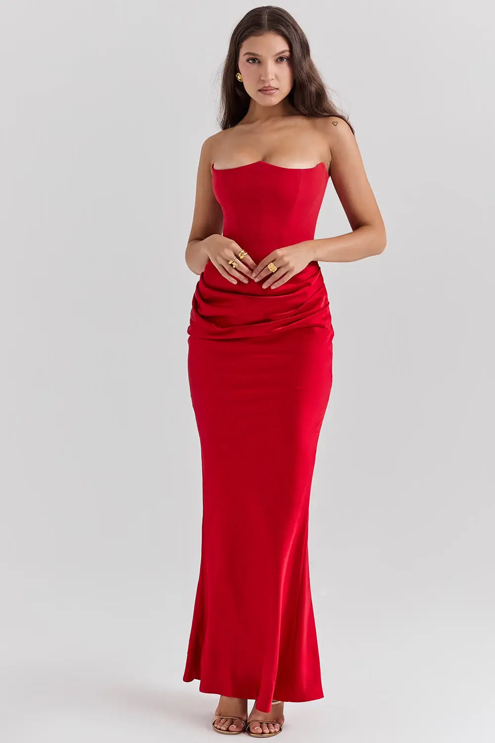 Damen Kleid | maxi Ausführung mit geradem Saum