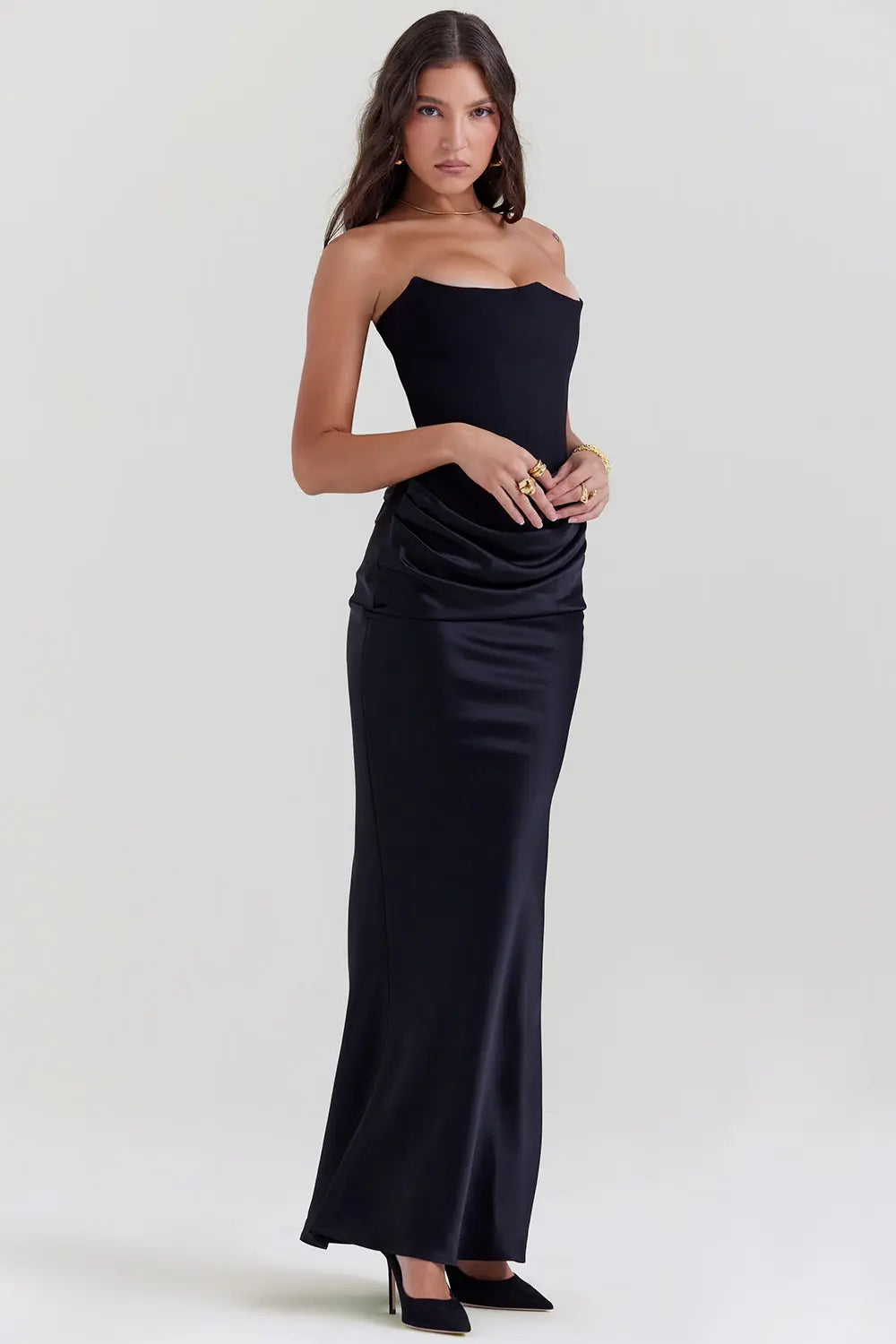 Damen Kleid | maxi Ausführung mit geradem Saum