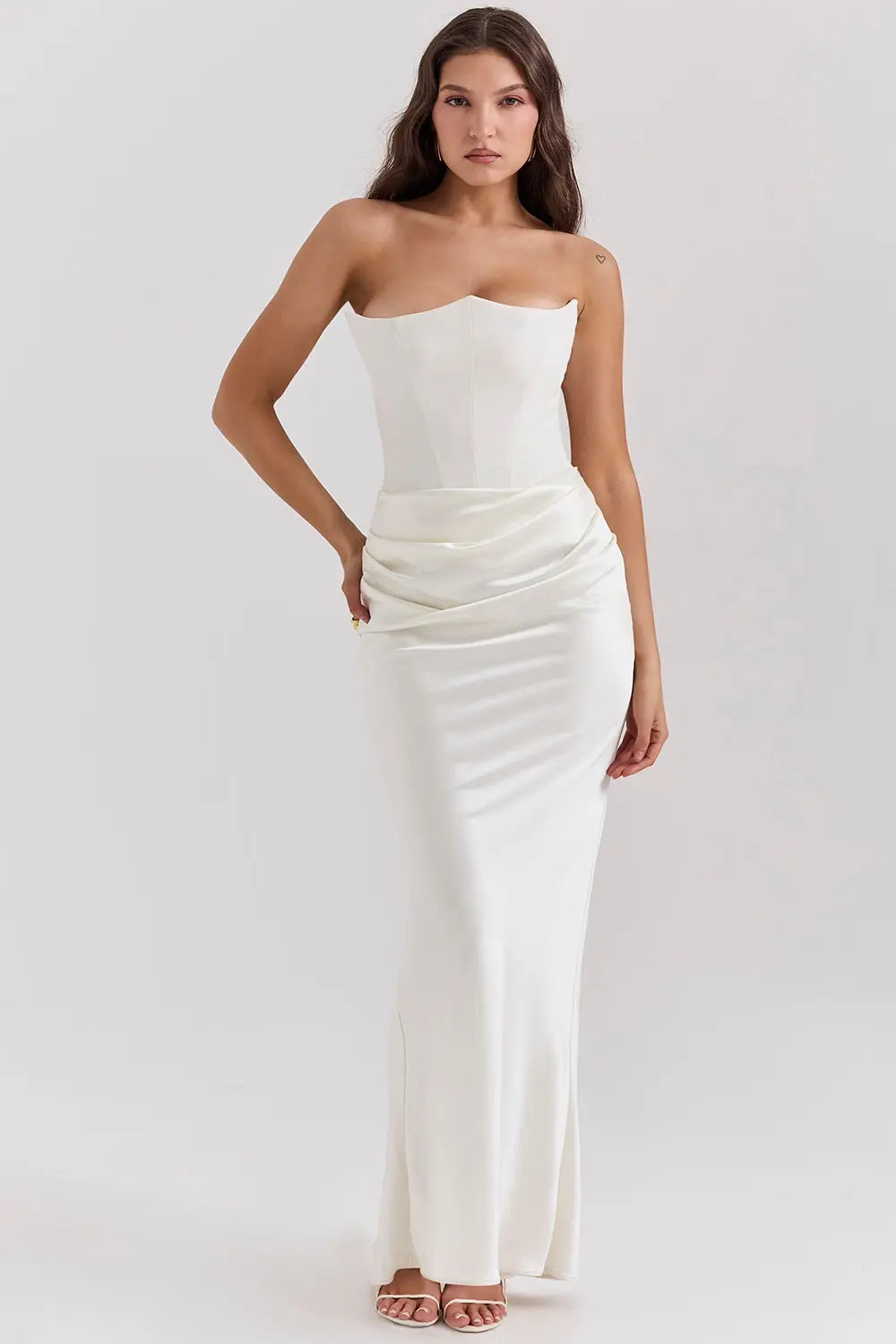 Women Maxi Dress | Strapless Corset Bodice And Maxi Length Design