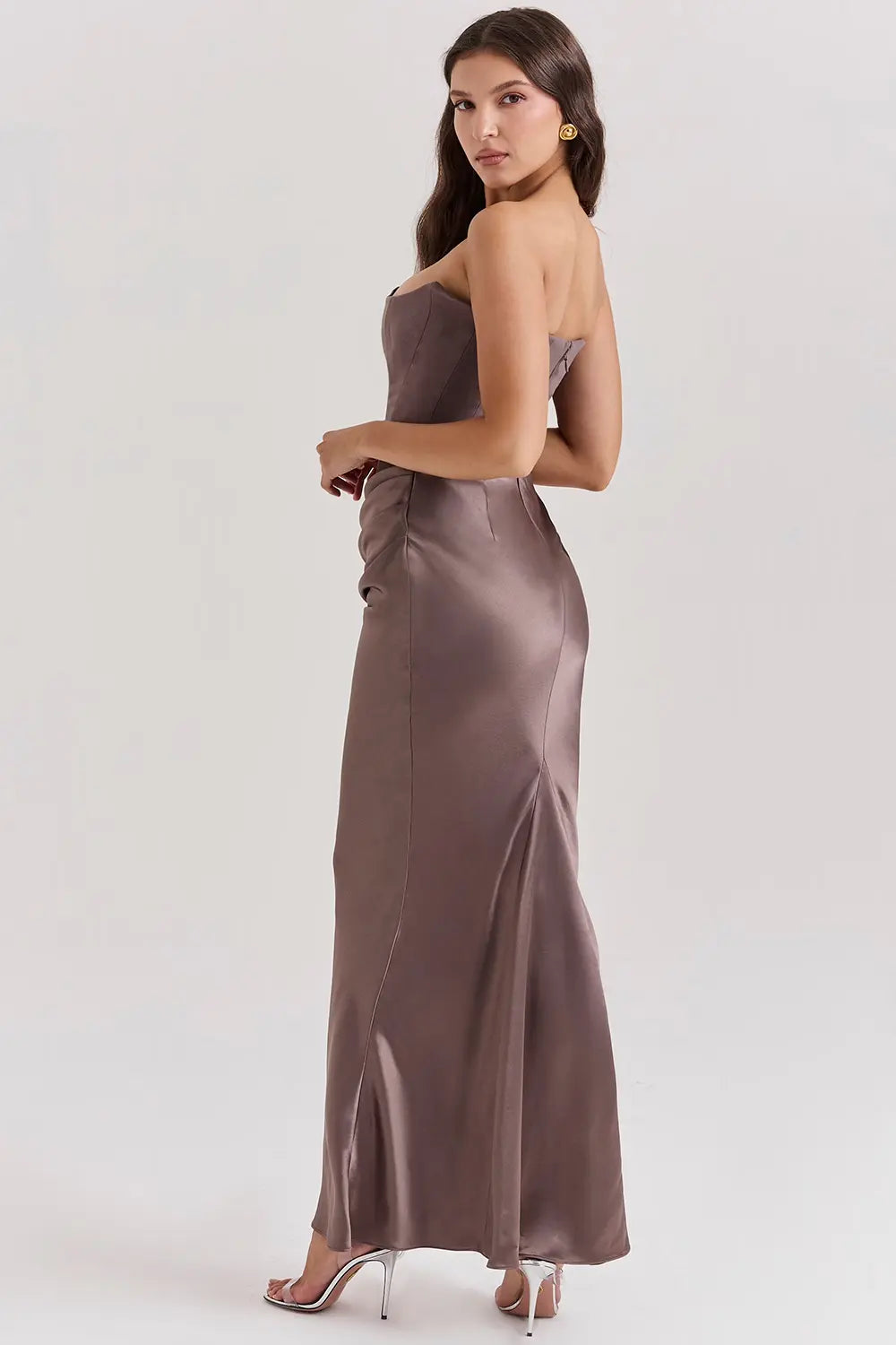 Women Maxi Dress | Strapless Corset Bodice And Maxi Length Design