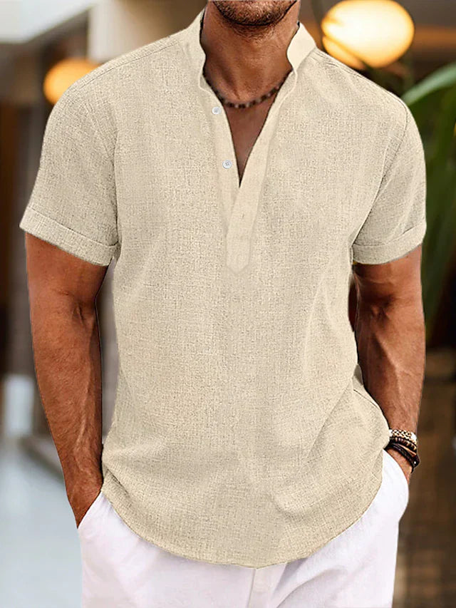 Herren Poloshirt | V-Ausschnitt mit gerader Grundform