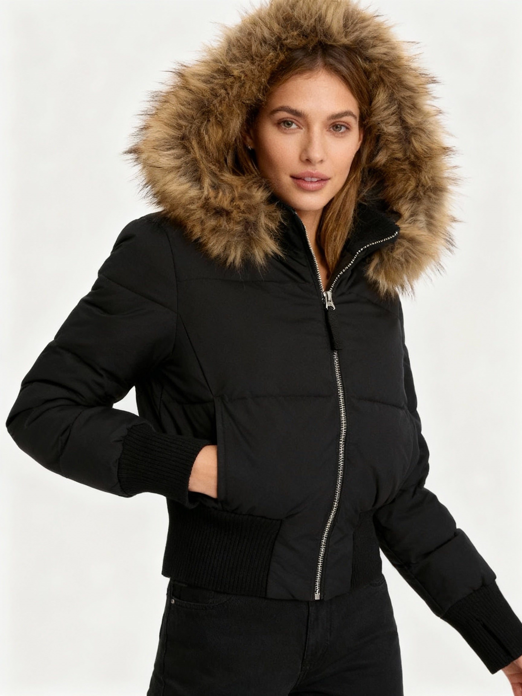 Damen Jacke | Abnehmbare Kapuze mit elastischen Bündchen