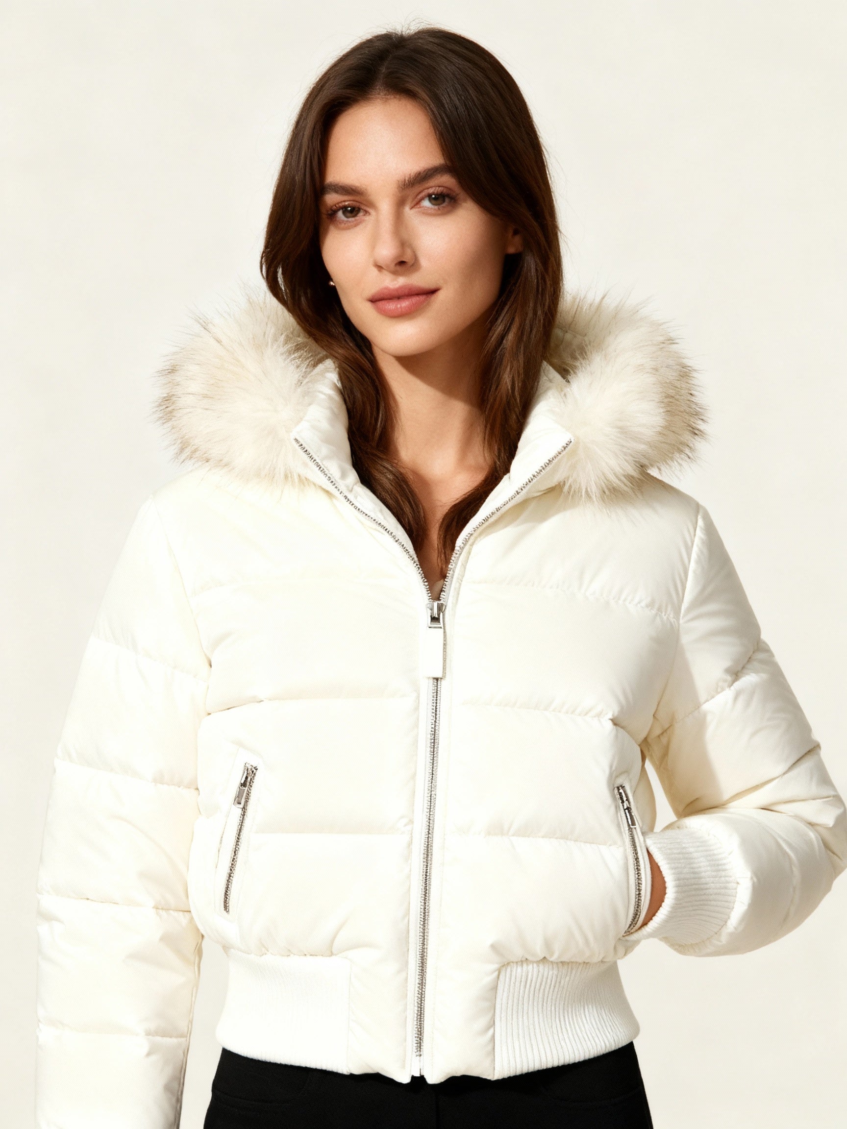 Damen Jacke | Abnehmbare Kapuze mit elastischen Bündchen