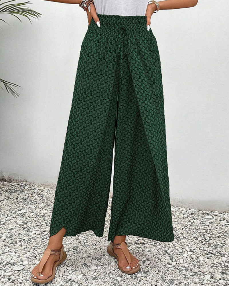 Damen Hose Sommer | hohe Taille und geometrisches Muster