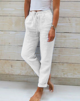 Damen Hose | Lockere Schnittform mit elastischem Bund