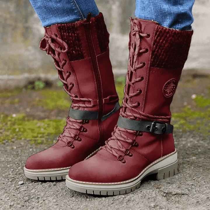 Damen-Schnürstiefel mit mittlerer schafthöhe | Wintertauglich