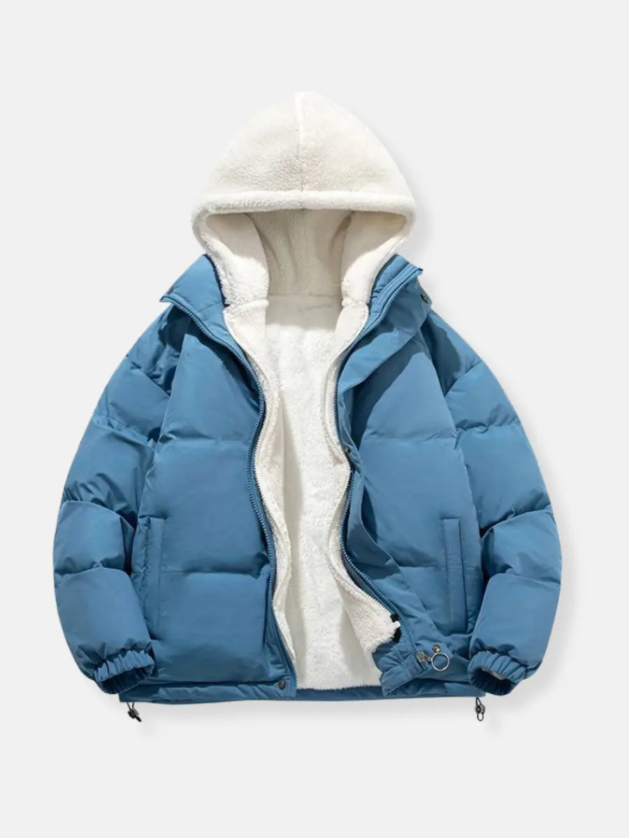 Warme Damen Winterjacke mit Reißverschluss | Mit Kapuze