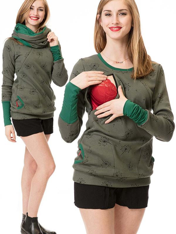 Stillpullover Damen | Kapuze mit Reißverschluss und Taschen