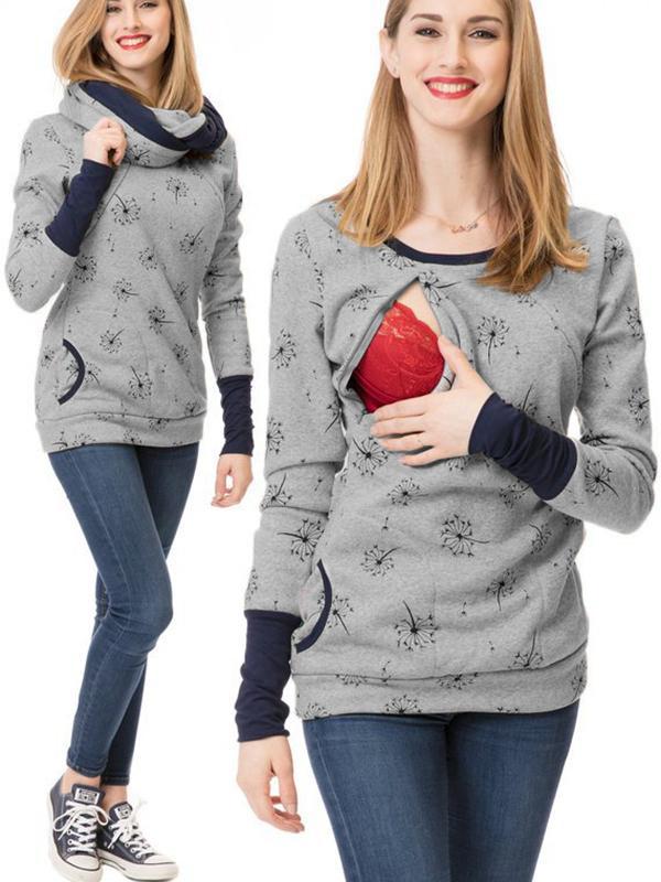 Stillpullover Damen | Kapuze mit Reißverschluss und Taschen