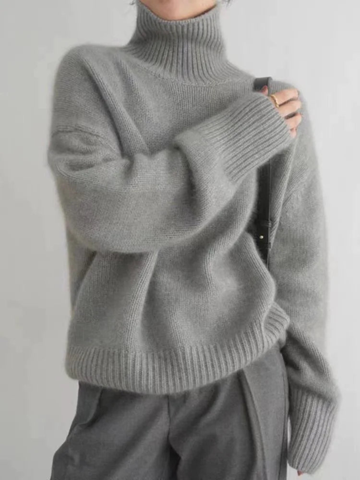 Rollkragenpullover für Damen | Normale Passform