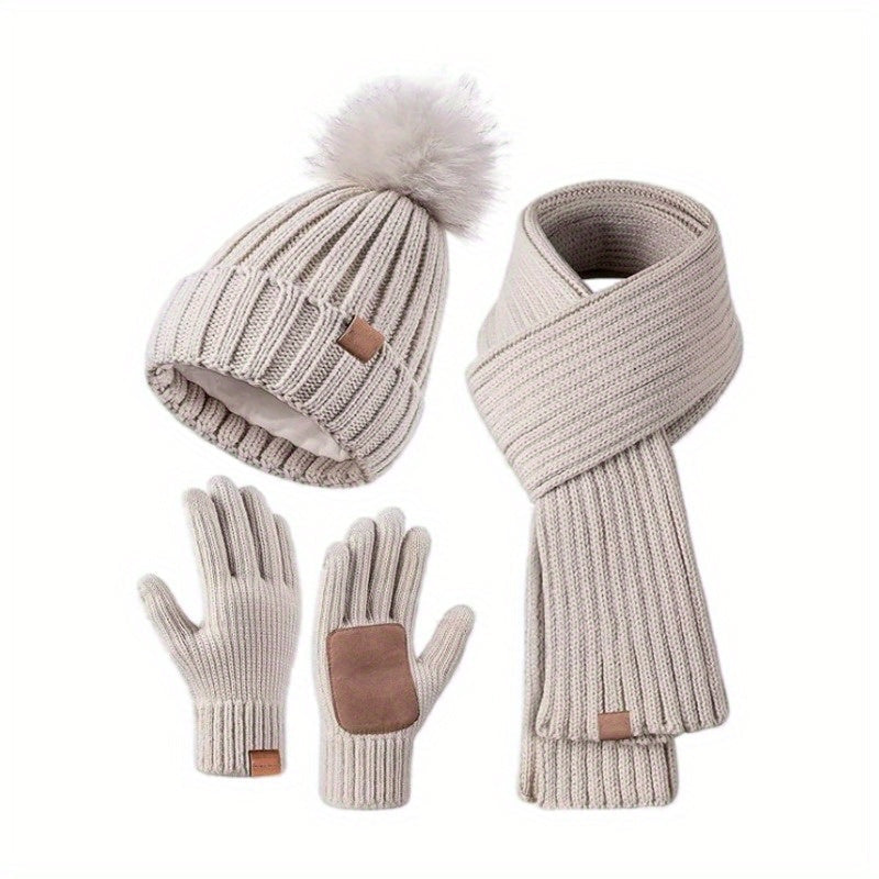 Damen Winterset | Mütze Schal Handschuhe Touchscreen Funktion