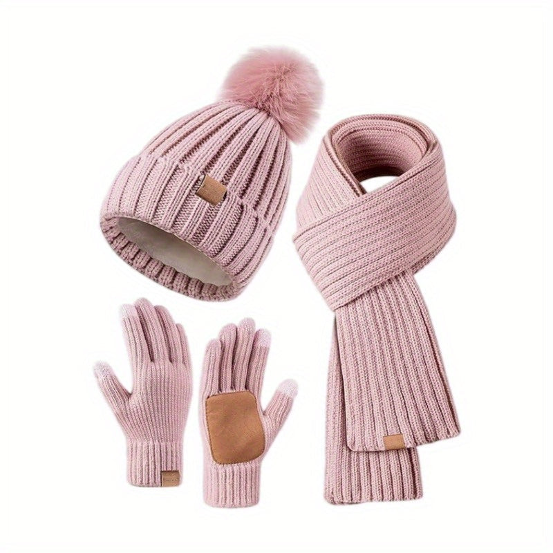 Damen Winterset | Mütze Schal Handschuhe Touchscreen Funktion