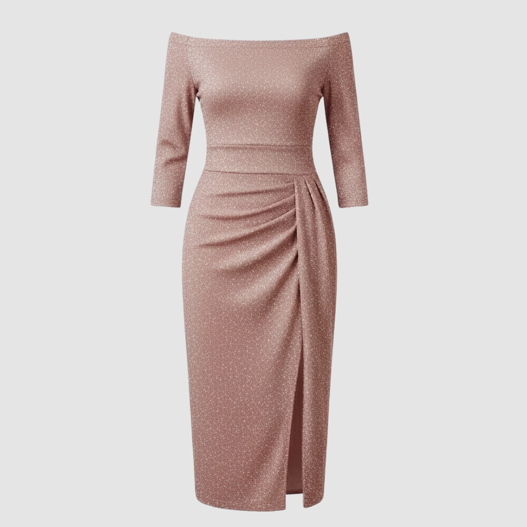 Damen Kleid | mittellange Form mit schulterfreiem Oberteil