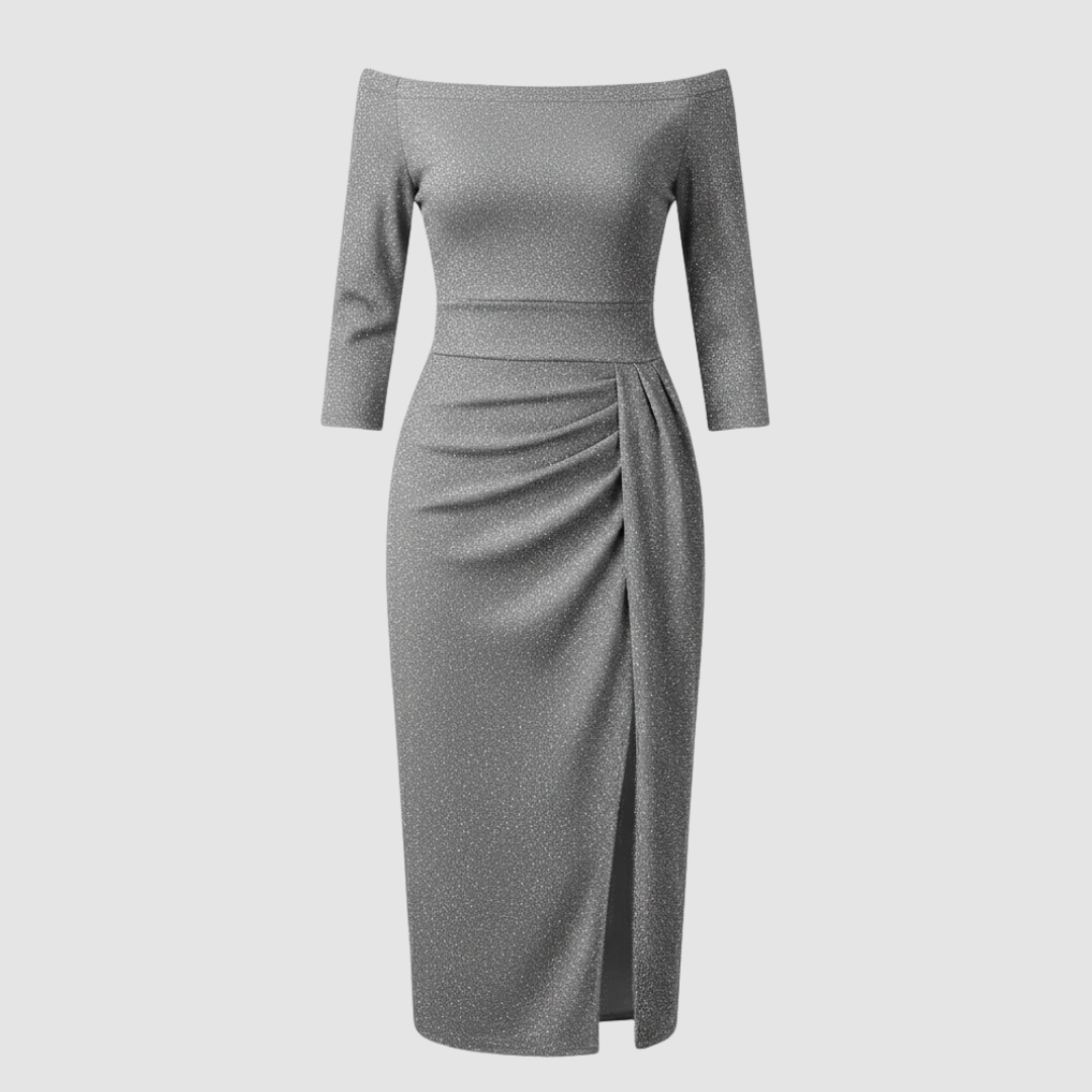 Damen Kleid | mittellange Form mit schulterfreiem Oberteil
