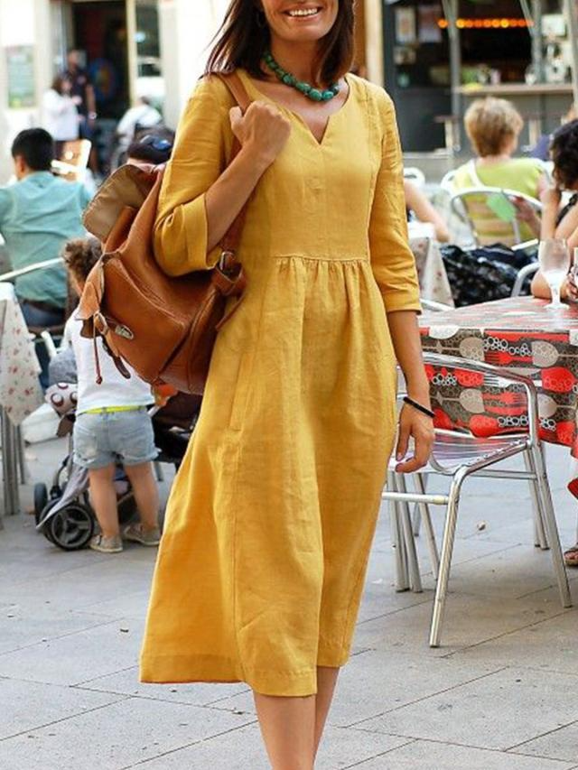 Damen Kleid | taillierter Schnitt mit V-Ausschnitt