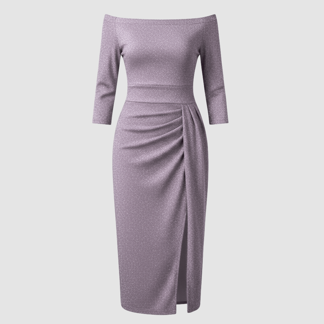 Damen Kleid | mittellange Form mit schulterfreiem Oberteil