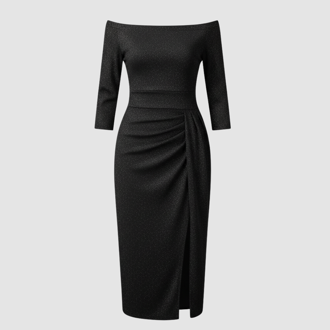 Damen Kleid | mittellange Form mit schulterfreiem Oberteil