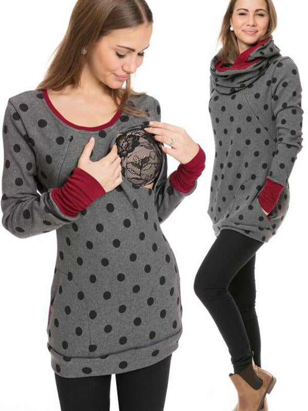 Stillpullover Damen | Kapuze mit Reißverschluss und Taschen