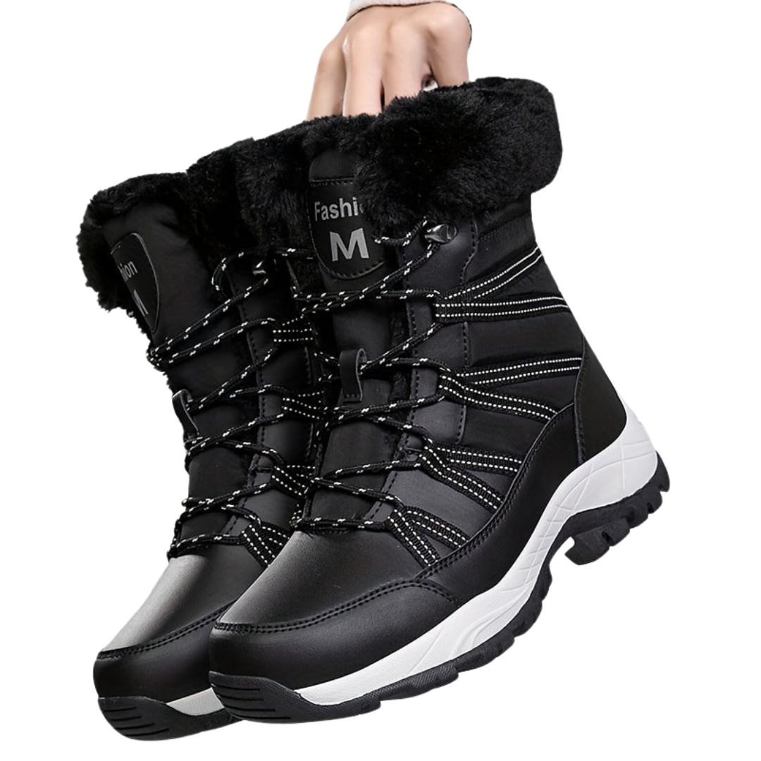 Damen Winterstiefel | Hoher Schaft geschlossene Form Profilsohle