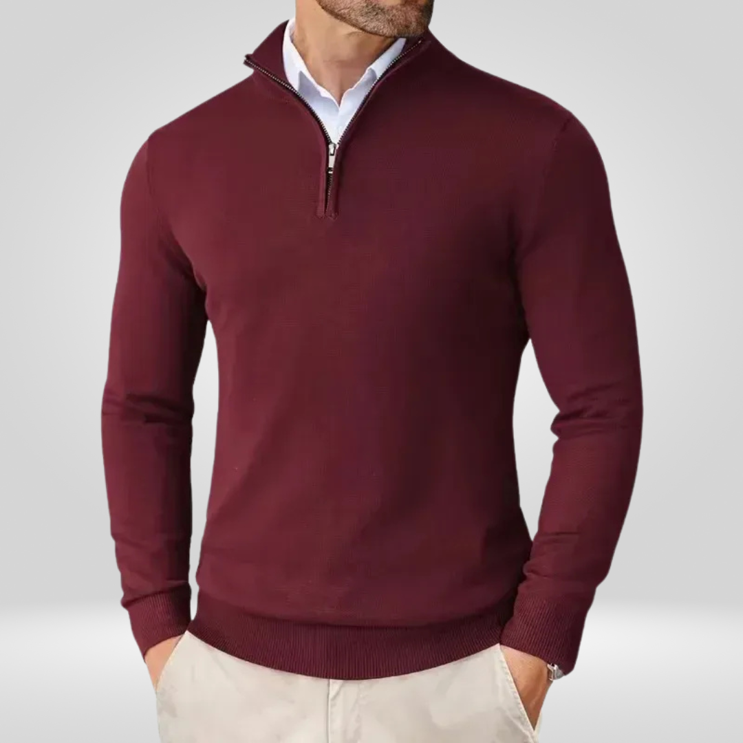 Herren Pullover | Reißverschlusskragen schmale Linienführung