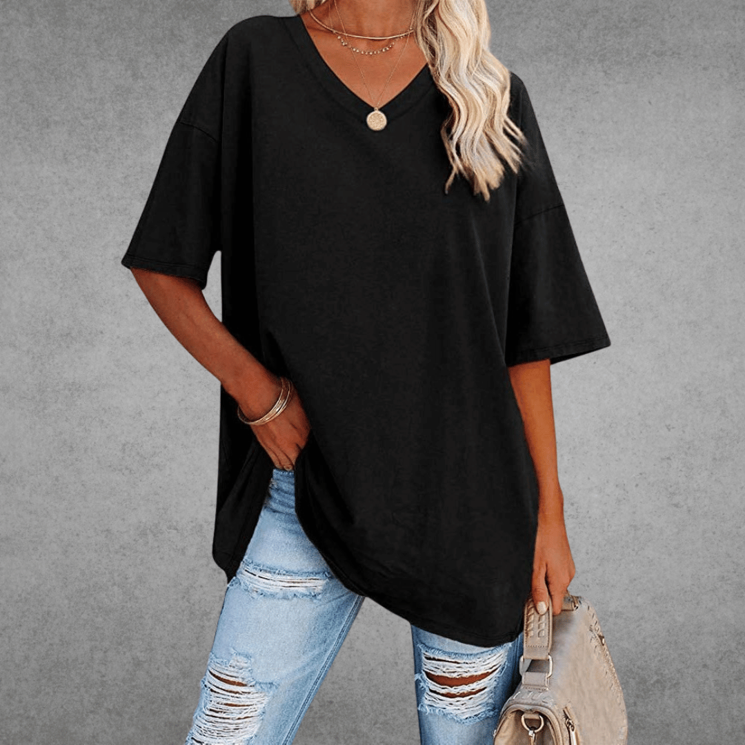 Women T-Shirt | V-Neck Short Sleeve Regular Fit