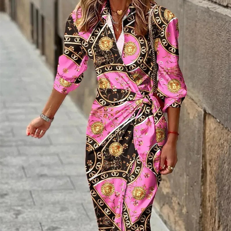 Women Wrap Dress | Quarter Sleeve Midi Wrap Silhouette Structure Detail