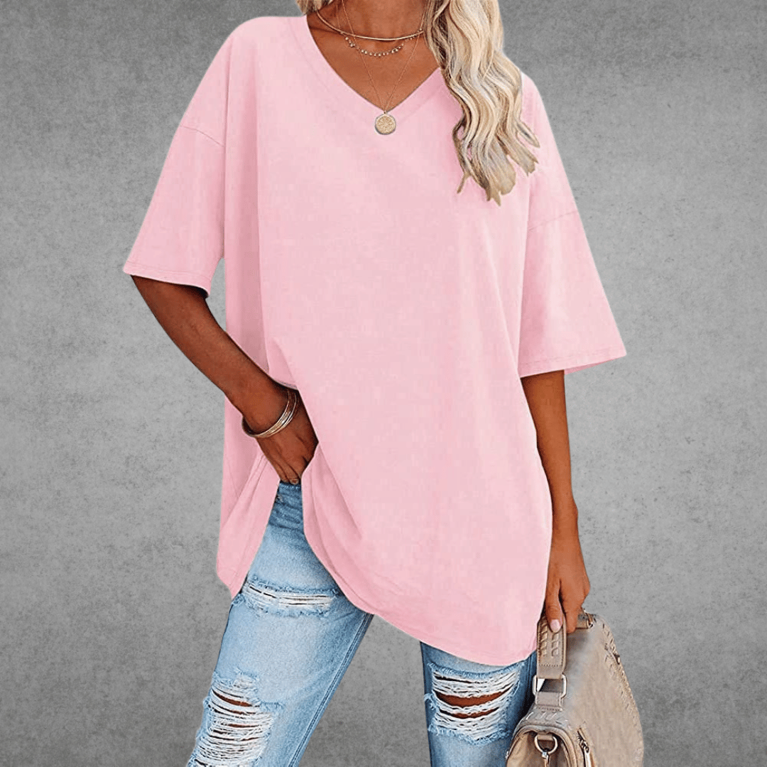 Women T-Shirt | V-Neck Short Sleeve Regular Fit
