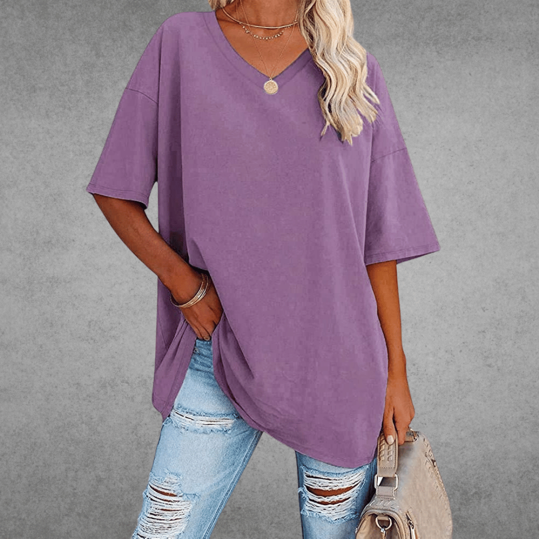 Women T-Shirt | V-Neck Short Sleeve Regular Fit