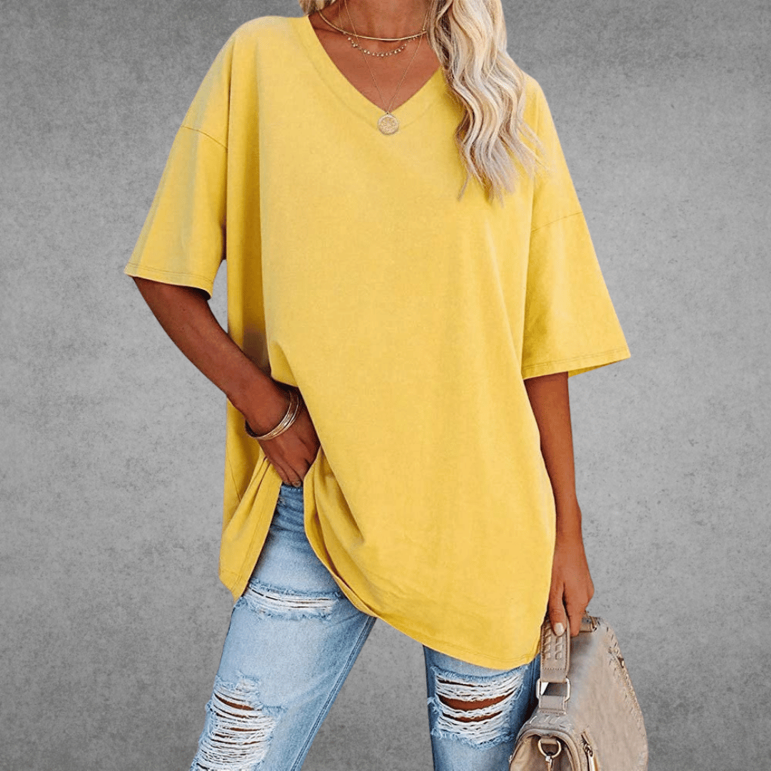 Women T-Shirt | V-Neck Short Sleeve Regular Fit