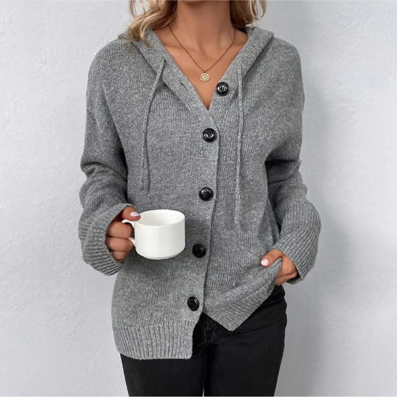 Damen Warme Strickjacke | Knopfjacke