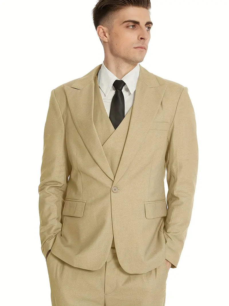 Herren Business-Set | Blazer, Weste und Hose in klarer Form
