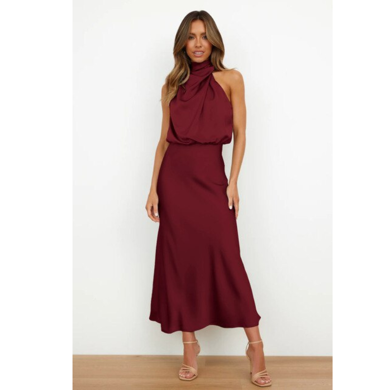 Damenkleid mit Halfterform | Midilänge