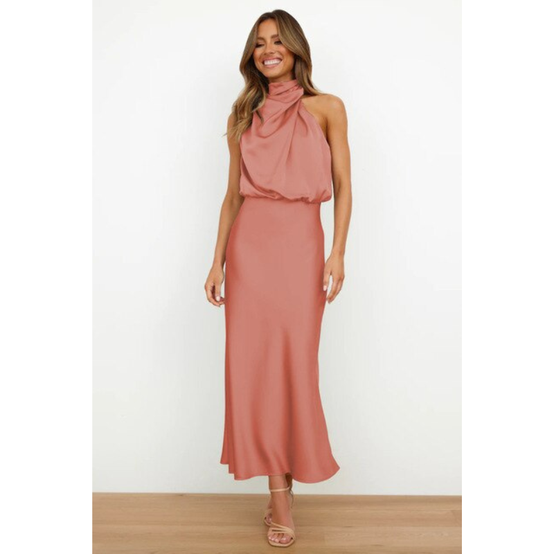 Damen-Abendkleid mit Neckholder-Ausschnitt | Midi-Länge