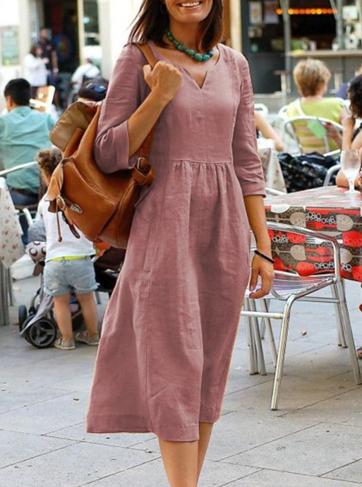 Damen Kleid | taillierter Schnitt mit V-Ausschnitt