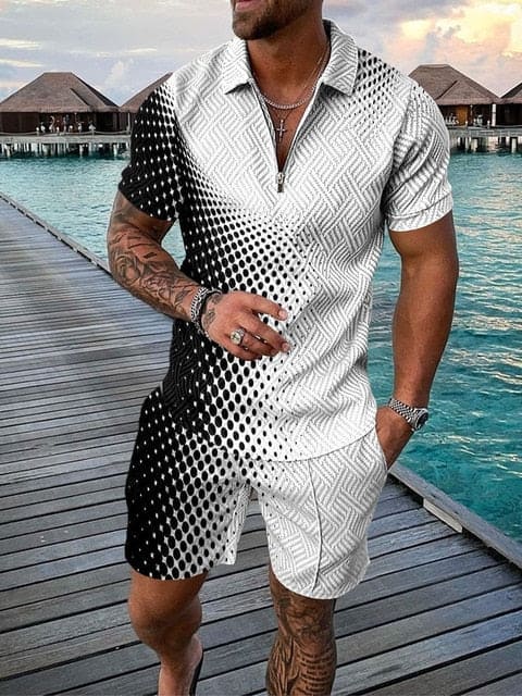 Herren Freizeit-Set | zweiteiliges Outfit mit Aufdruck