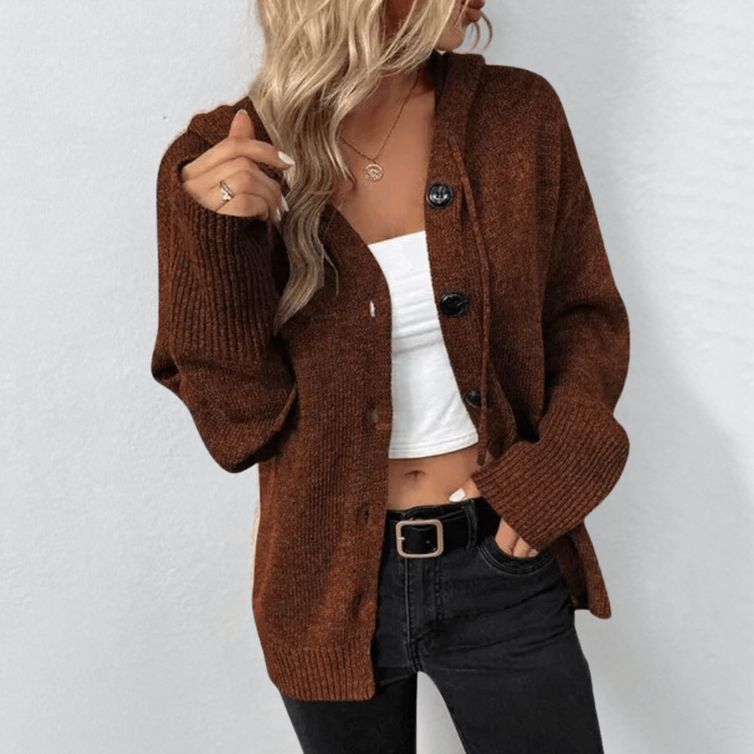 Damen Warme Strickjacke | Knopfjacke