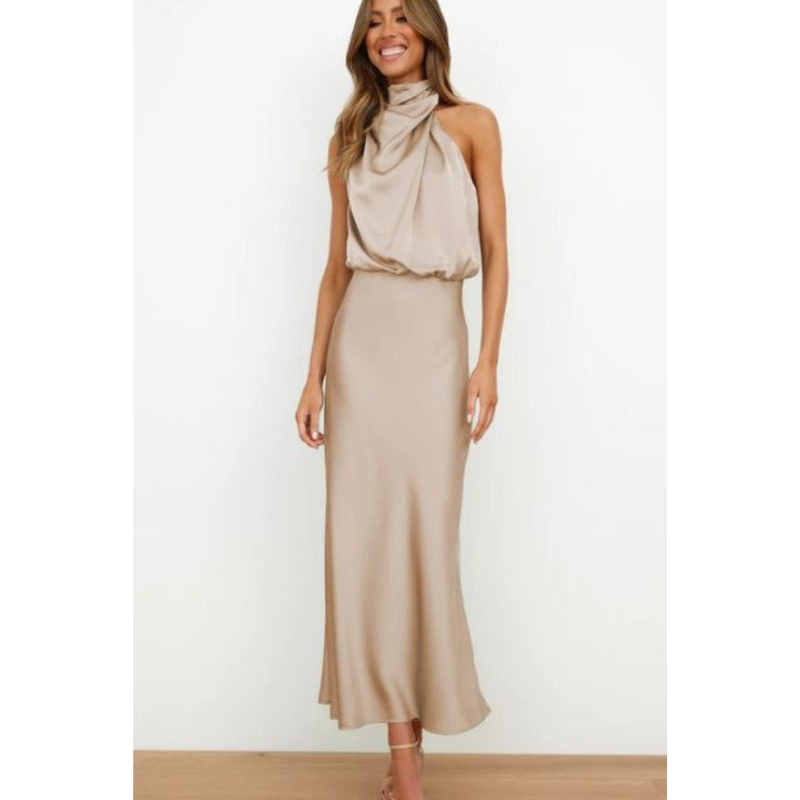 Damenkleid mit Halfterform | Midilänge
