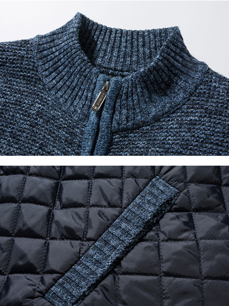 Herren Strickjacke | Karomuster und Frontverschluss