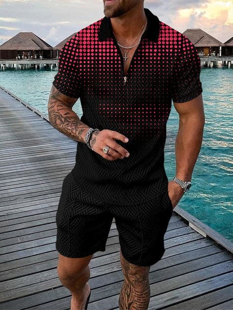 Herren Freizeit-Set | zweiteiliges Outfit mit Aufdruck