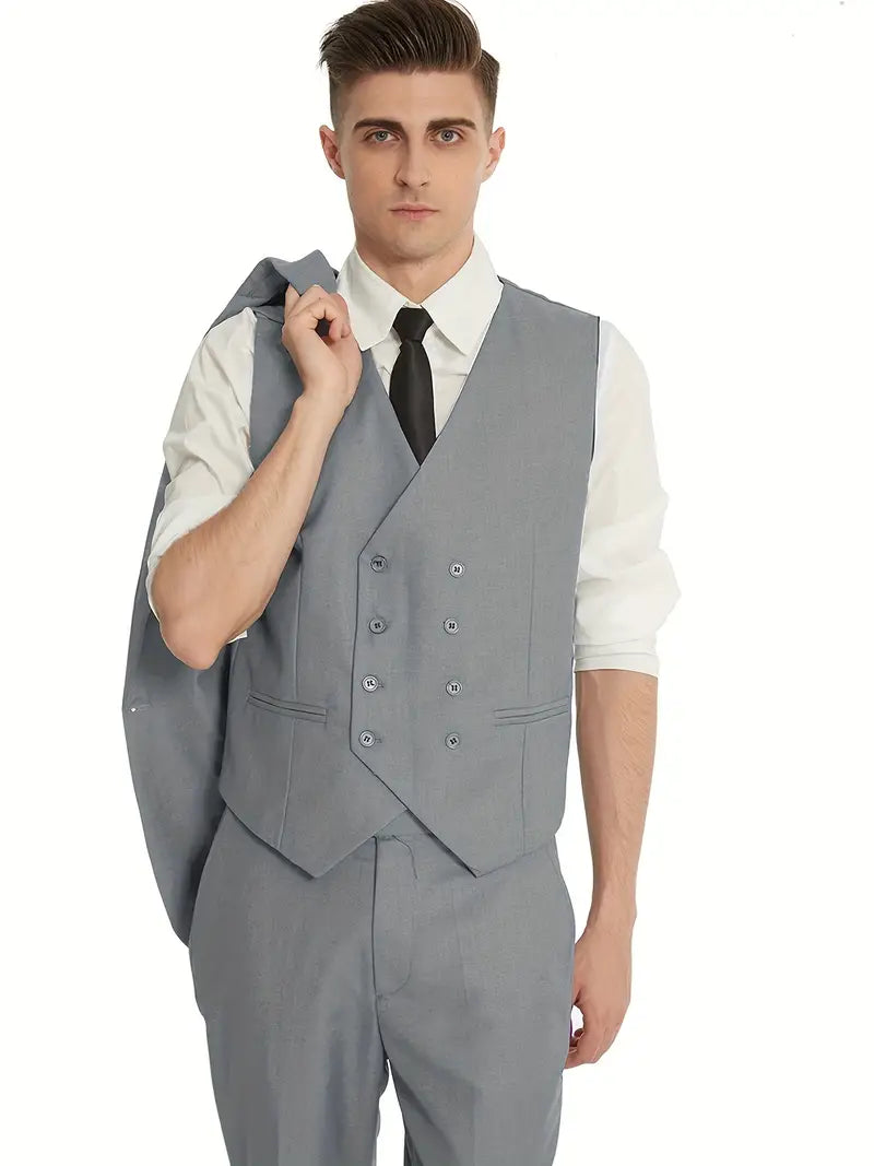 Herren Business-Set | Blazer, Weste und Hose in klarer Form