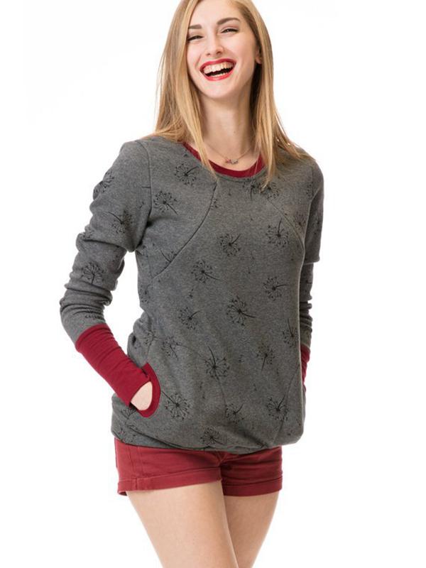 Stillpullover Damen | Kapuze mit Reißverschluss und Taschen